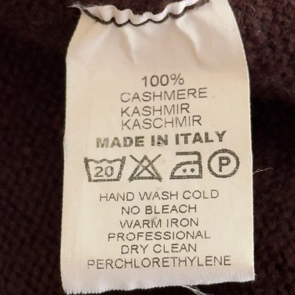 Vintage Made in Italy Brown Cashmere 1/4 Zip - Picture 9 of 9
